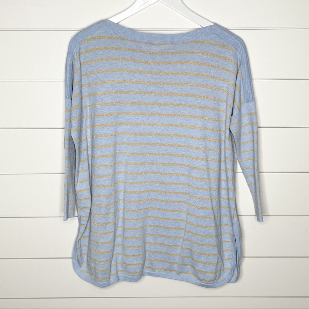 Lilly Pulitzer Coastal Shell Stripe Cabo Knit Sweater Heathered Crew Blue XXS - Picture 7 of 9